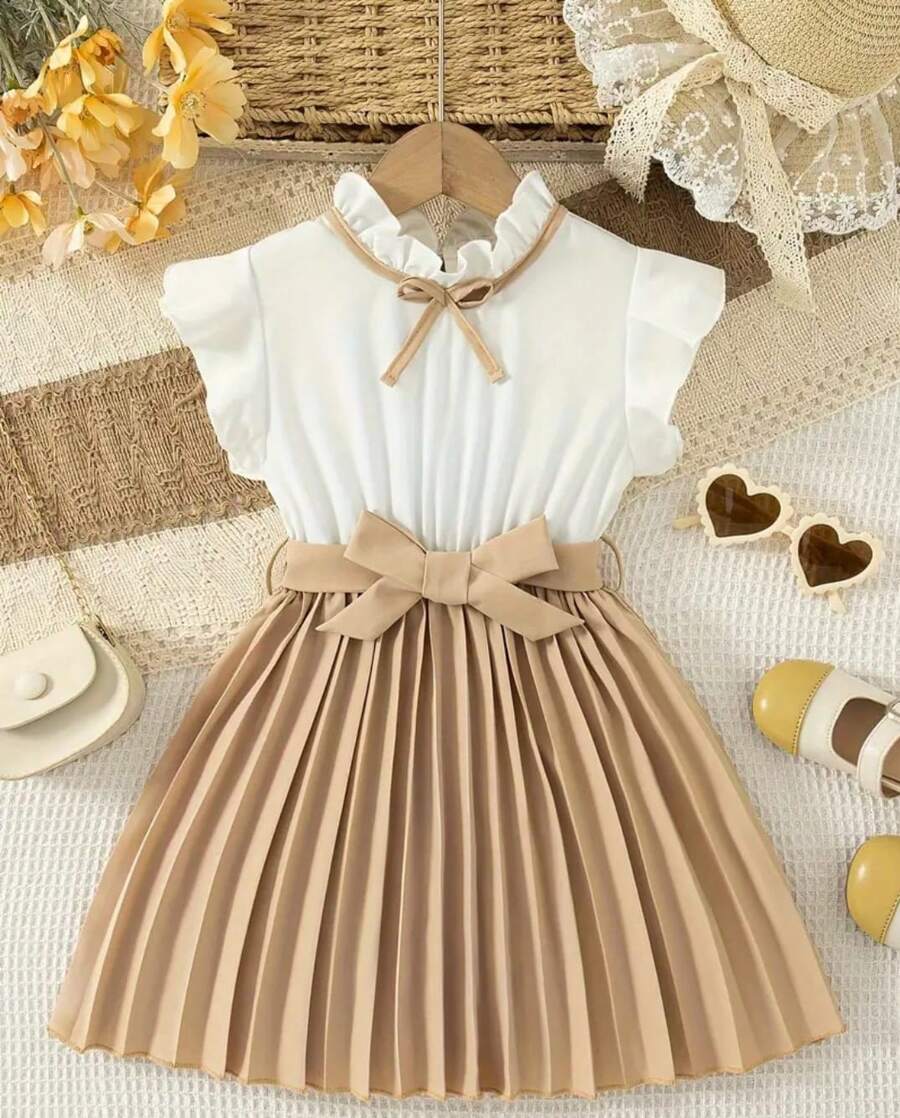Elegant Princess Dress For Children And Youth - 卡其色 - 查看 1