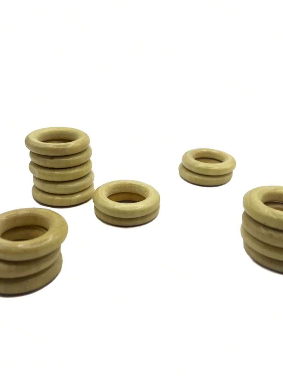 Argola de Madeira - Artesanato - 30 mm -  25 peças