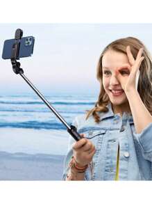 Selfie Stick Self Tripod Monopod With Remote Control Youtuber Video Recording Kit - Random Color - View 2