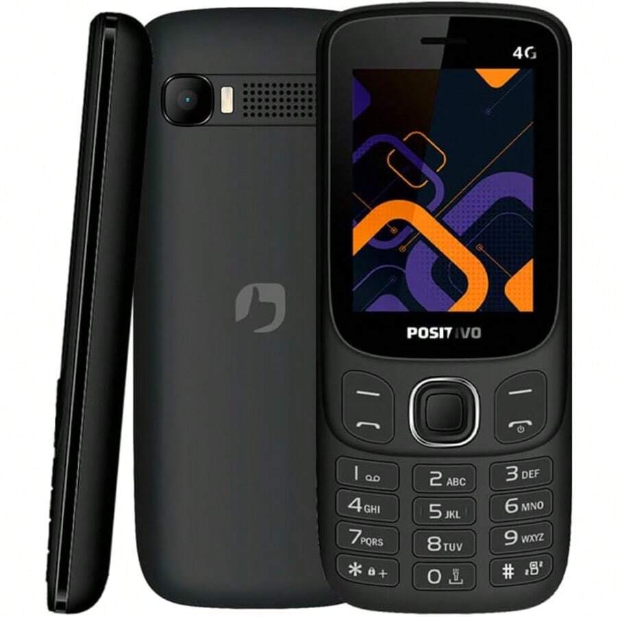 Positivo P41 Dual Chip Cell Phone, 32MB, 4" Screen, FM Radio, 4G, Camera, Bluetooth, Black, 4G Signal - màu đen - Xem 1