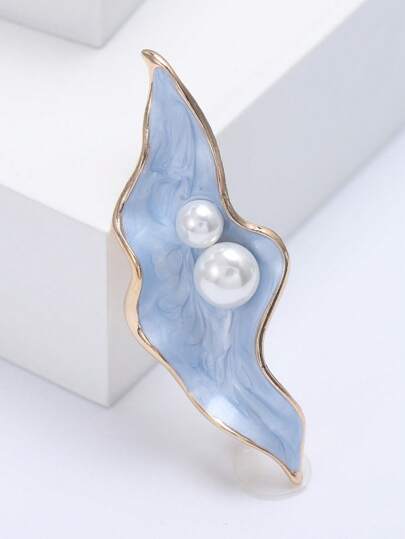 Fashionable Faux Pearl Shell Brooch For Women Marine Life Brooch Dress Suit Pin Accessories Party Banquet Gift