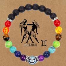1pc 7 Chakra Bracelet Fashion Zodiac Bracelet Women Men Constellation Bracelet Jewelry Round Stone Beaded Prayer Yoga Bracelet Birthday Gift