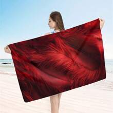 1pc Feather Pattern Extra Large Beach Towel - Soft, Light-Weight, Absorbent Polyester Bath Towel, Suitable For Travel, Swimming, Camping, Yoga, Beach Party, Fitness And Seaside Vacation, Perfect Gift For Family And Friends Mother's Day Flowers, Personalized Gifts For Mom, Last Minute Gifts, Mother's Day Ideas, Mothering Sunday Gifts, Handmade Cards For Mum, Best Mother's Day Gifts Under $50 Summer, Holiday