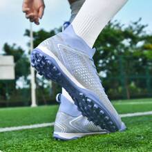 Quanquan Football Shoes For Men & Women, TF Soccer Cleats With Studs For Students & Adults, Suitable For Synthetic Turf, Natural Grass, AG Long Studs, Non-Slip, Leather Professional High-Top Football Shoes For Youth World Cup, Factory Direct Supply