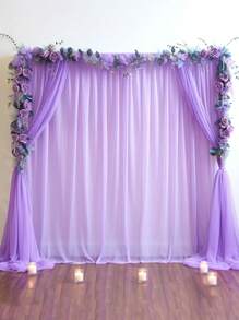 1Pc/2Pcs Purple Tulle Backdrop Curtains, Transparent/Sheer Background Curtains,DIY Rustic Wedding Accessories,Wedding Birthday Party Supplies,Valance Gauze For Romantic Wedding Bride Shower Birthday Party Background Decor, Holiday Party Photography Background Decor,Hanging Curtain Background Decor(Come With 5/10 Clips)