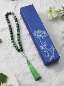 1 件 33 珠 8 毫米手工穆斯林祈祷珠 Tasbih，时尚简约蓝色礼盒（多种颜色可选）