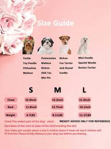 1pc Cute Cat/Dog Pet Dress With Heart, Rose, Cherry Pattern - Multicolor - View 8