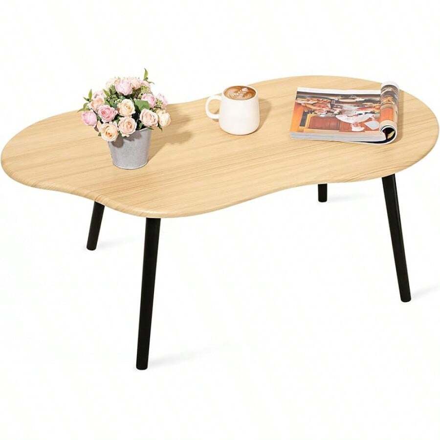 Small Coffee Table Cloud Shape Coffee Table Industrial Coffee Tables Wood Irregular Center Table Floor Table Mid Century Decorative Furniture For Living Room Small Spaces Office