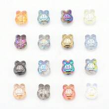 30pcs/Pack Mix Color Crystal Rabbit Pendant, Cute Rabbit Head Pattern Glass Beads Charms For DIY Jewelry Making, Necklace, Earrings, Bracelets