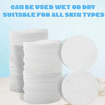 150 片椭圆形清洁垫，适合面部使用，高品质卸妆垫，防过敏无绒圆形，适合所有皮肤类型，一次性美容湿巾，无纺布面部清洁湿巾