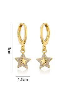 rakol 2 piezas de aretes de estrella casual y simple para mujeres, adecuados para citas y regalos