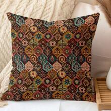 1PC Circular Bohemian - Style Pattern For Living Room, Bedroom Home Decor. All - Seasons Universal Pillowcase, (Pillow Core Not Included)