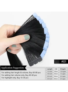 Mini Tape In Hair Extensions Human Hair Balayage Blonde Hair Invisible Skin Weft Adhesive Non-Remy Hair Tape Ins 10pcs/Pack - S1 - View 4