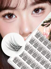60pcs/Box Mermaid Segmented False Eyelashes, Fashion DIY Personal Makeup Daily Use Fake Lasheslash Clusters,Eyelash Clusters,Individual Eyelashes,Lashes,Fake Lashes - C - View 3