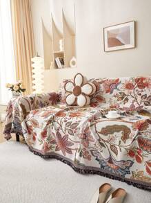 1 szt. Amerykański styl kwiatowy/botaniczny pokrowiec na sofę/narzuta, wielofunkcyjny prezent wielkanocny, urodziny, ukończenie szkoły, pokrowiec na sofę, wystrój salonu, wystrój pokoju