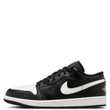 Men's Jordan 1 Low Black/Summit White (553558 043) - 黑色 - 查看 2