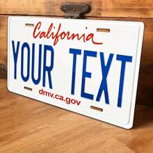 1pc California State License Plate Design Customized Metal Wall Art, 6x12 Inches, Unique Gift Idea With Custom Text Gifts Birthday Graduation - Multicolor - View 5