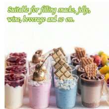 5/50pcs 5 Oz Dessert Cups With Spoons ,Tiramisu Cup Shooting Dessert Cup Clear Plastic Parfait Cups Round Appetizer Cups Fruit, Pudding, Mousse, Ice Cream, Party, Wedding, Valentine's Day New Year (An Additional 5 Spoons)