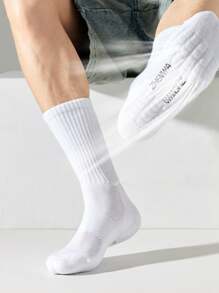 3 Pairs Thick Terry Absorbent Breathable Non-Slip Ankle Socks - White - View 3