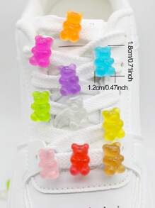 20个发光小熊造型鞋带装饰，可爱小熊鞋饰，运动鞋DIY配件 - 彩色 - 查看 6