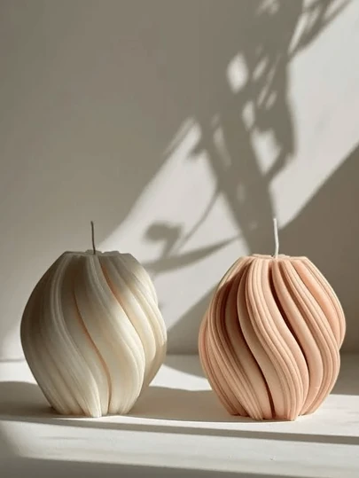 Rotating Geometry Candle - Large And Beautiful Handmade Column Aroma Soy Wax Spinning Candle Elegant Bubble Aesthetics Candle Home Gift Home Room Shelf Decoration Concept Spiral Candle Gifts Birthday Graduation,Wedding