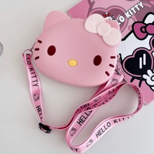 Sanrio Sanrio Hello Kitty & Melody & Kuromi Silicone Crossbody Bag, Valentine's Day Cute Gift,Back To School Stationery Bag, Cute Silicone Crossbody Bag, Waterproof Cartoon Shoulder Coin Purse With Zipper Pocket, Cartoon Crossbody Bag, Waterproof Cartoon Shoulder Coin Purse With Zipper Pocket, Cartoon Crossbody Bag, Suitable For Teenagers Back To School Supplies Stationery Supplies