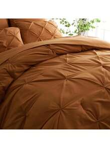 7-Piece QUEEN Pinched Pleat Comforter Set - Soft, Breathable, And Hypoallergenic Bedding For All Seasons - Queen Size With Sheets, Pintuck Design, And Bed-In-A-Bag Convenience