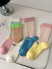 4双装秋冬季女士长筒袜中筒高腰加厚街头复古丝袜