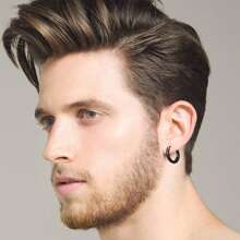 12 Pairs Unisex Earrings Set - Black, Silver & 18K Gold Plated | 4 Studs, 4 Cross Dangle, 4 Hoops For Men & Women