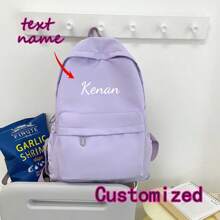 Customized Name Backpack | Nylon Backpack With Personalized Heat Transfer Printing | Lightweight Boys' And Girls' Back To School Bag - Multicolor - View 17