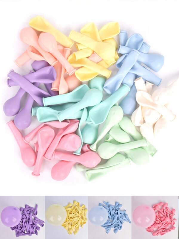 30 Stück 5/10 Zoll Makronen farbige Pastellbonbon Luftballons Latex rund Heliumballons für 1., 2., 3., 4., 5., 6. Geburtstag Party, Hochzeit, Bridal-Shower, Taufe, Taufe