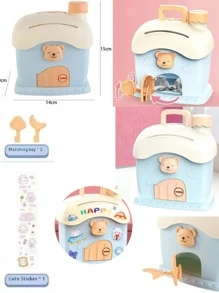 Cartoon Piggy Bank With Lock Kids Toy Mushroom Money Box For Saving Money Kawaii Coin Box Gift For Kids Saving Cash,Kids Toy,Mushroom Money Box For Saving Money,Kawaii Monry Coin Box,Kids Cash Saving,Gfit - 紫色 - 查看 5