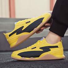 Men's Casual Link Print Sports Shoes, Comfortable, Versatile, Simple Design, Flat Bottom Sneakers