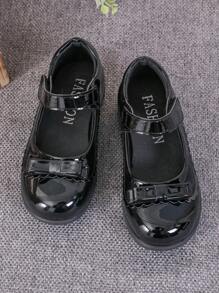1 pereche de pantofi plati pentru fete, simpli și la modă, în stil englezesc, cu design ondulat, potriviti pentru primăvară și vară