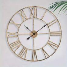 Youyijia 60CM Large Skeleton Metal Roman Wall Clock Big Numerals Giant Open Round Face - Variant1 - View 4