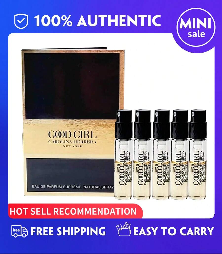 Carolina Herrera Ladies Good Girl Eau De Parfume EDP Natural Spray Perfume For Women 1.5ml 0.05 Oz Fragrances Mini Travel Size - 7.5ml(1.5ml*5支) - 查看 1