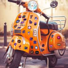 50/100张爱心霓虹贴纸，彩色霓虹涂鸦贴纸，可用于DIY笔记本、笔记本电脑、手机壳、水瓶、吉他、行李箱、滑板、头盔、汽车，防水乙烯基贴纸，适合青少年和成人 - 彩色 - 查看 12