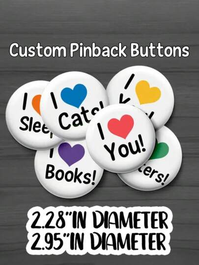 1 pieza Insignia personalizada con texto personalizable "Amo XXX", color de corazón seleccionable, diseña tu propia insignia personalizada, insignia personalizada, foto personalizada, insignia personalizada, botón personalizado, botón pin personalizado, regalo del Día de San Valentín, estilo pin Y2K, pin para mochila