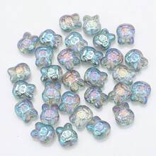 30pcs/Pack Mix Color Crystal Rabbit Pendant, Cute Rabbit Head Pattern Glass Beads Charms For DIY Jewelry Making, Necklace, Earrings, Bracelets