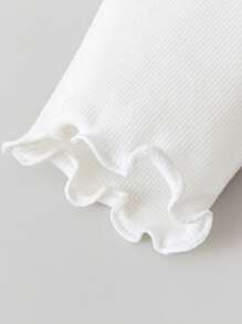 mini bala Baby Girl Soft Stretchy Leggings - Breathable Elastic Infant Pants - Original White - View 8