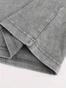 230g Washed Batik Vintage Short-Sleeved T-Shirt, Double-Sided Printed Flowers, Christianity, Men, Cross, God.