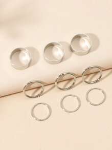9pcs Fashion Versatile Smooth Ring Set