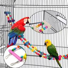 17pcs/Set Bird Toy Kit, Parrot Toys Including Swing, Chewing, Biting, Colorful Wicker Ball, Plastic Fruit Fork, Climbing Stairs Workout Educational Toys - Multicolor - View 7
