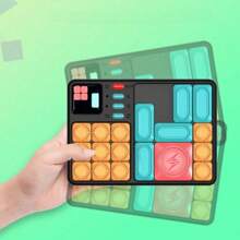 Interactive Sliding Puzzle Game - 500+ Challenges Brain Teaser , 7 Difficulty Levels, Educational Travel Toy With Storage Area, Ideal For Birthday And Christmas Gifts-Without Battery