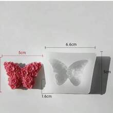 Molde de silicone em formato de flor e borboleta, para artesanato decorativo em resina e gesso. - Branco - Ver 4