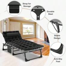 ABORON Oversized XXL Folding Camping Cot W/Mat For Adults, 78" L X 32" W X 18" H, Heavy Duty Outdoor Bed With Carry Bag,1200 D Layer Oxford Travel Camp Cots - 來自烏木 - 查看 8