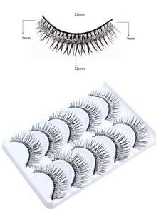 5 Pares/Caja de pestañas con brillo plateado y rhinestones, pestañas brillantes tipo hada, elegantes y relucientes para actuaciones en el escenario, Navidad, nieve, Día del niño y maquillaje de Halloween, pestañas gruesas para niños