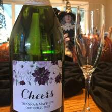 Any Pieces 4 Sizes Custom Wine Labels Flower Wine Bottle Labels Waterproof Labels Choose Your Floral Graphic/Fonts/Font Color Personalized Champagne - Multicolor - View 6