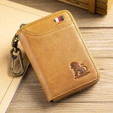 Top Grain Leather Keychain, Waist-Hung Access Card & Anti-Theft Real Leather Key Holder, 2-In-1 Coin Purse, Multi-Card Slots Short Wallet, Suitable As Gifts For Valentine's Day, Father's Day, Teachers' Day, Back To School, Graduation, And Christmas