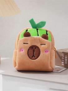 1pc Cartoon Capybara Bag Decoration, Backpack Accessories, Cute Coin Wallet, Keychain Pendant, Fruit Themed Small Bag, Suitable For Giving Small Gifts To Children On Birthdays And Holidays, Daily Storage Opening Red Envelope, Key Bag - Multicolor - View 15